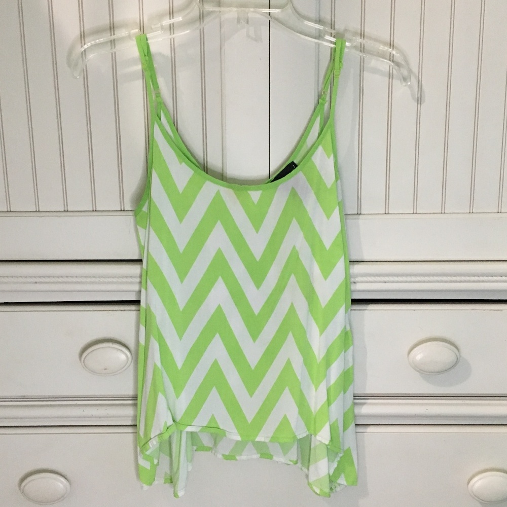 Green and White Patterned Tank